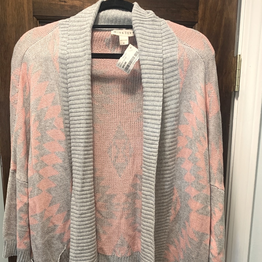 Pink and grey Aztec sweater